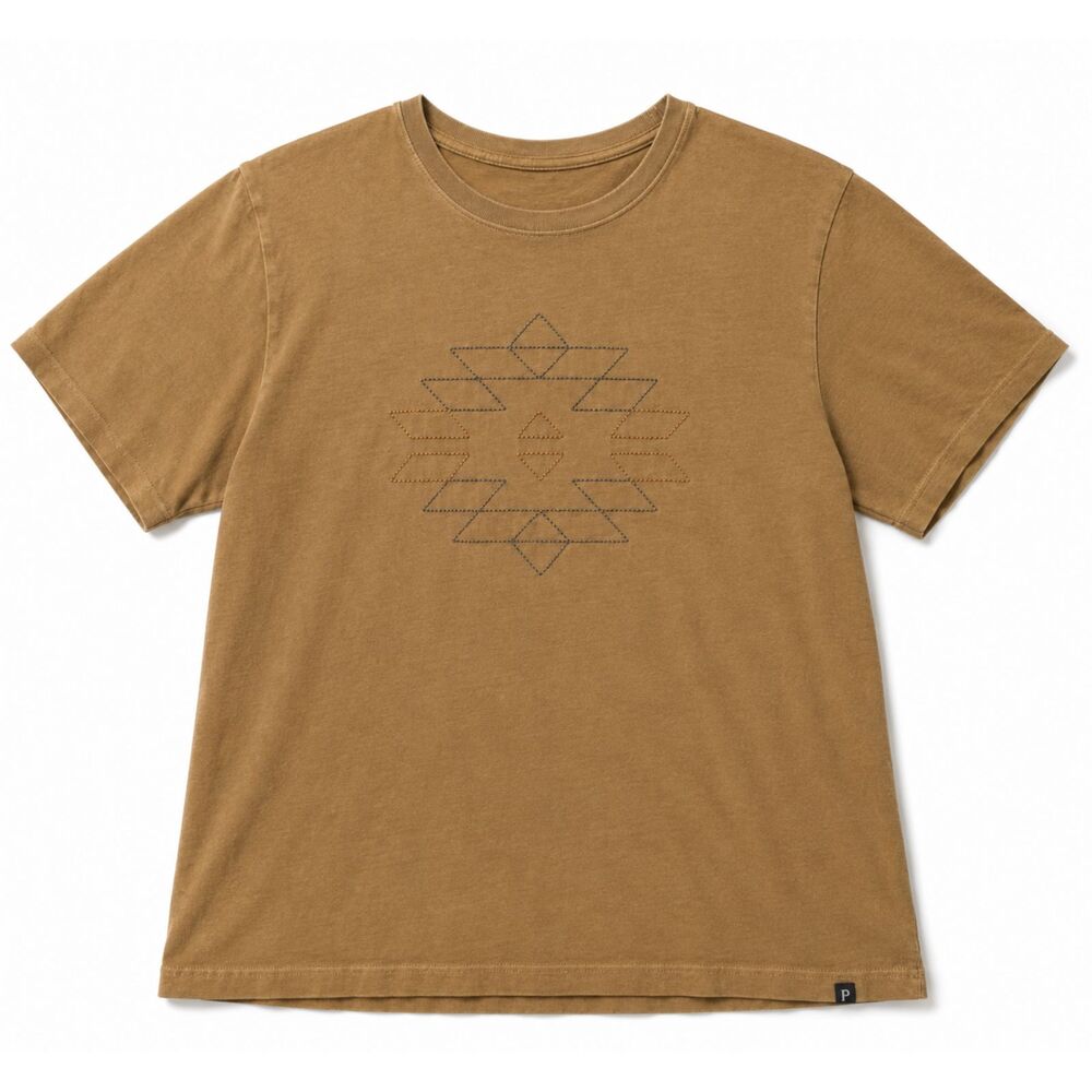 Vintage Pendleton Women’s Tan Embroidered Southwest Geometric T-Shirt Size Large
